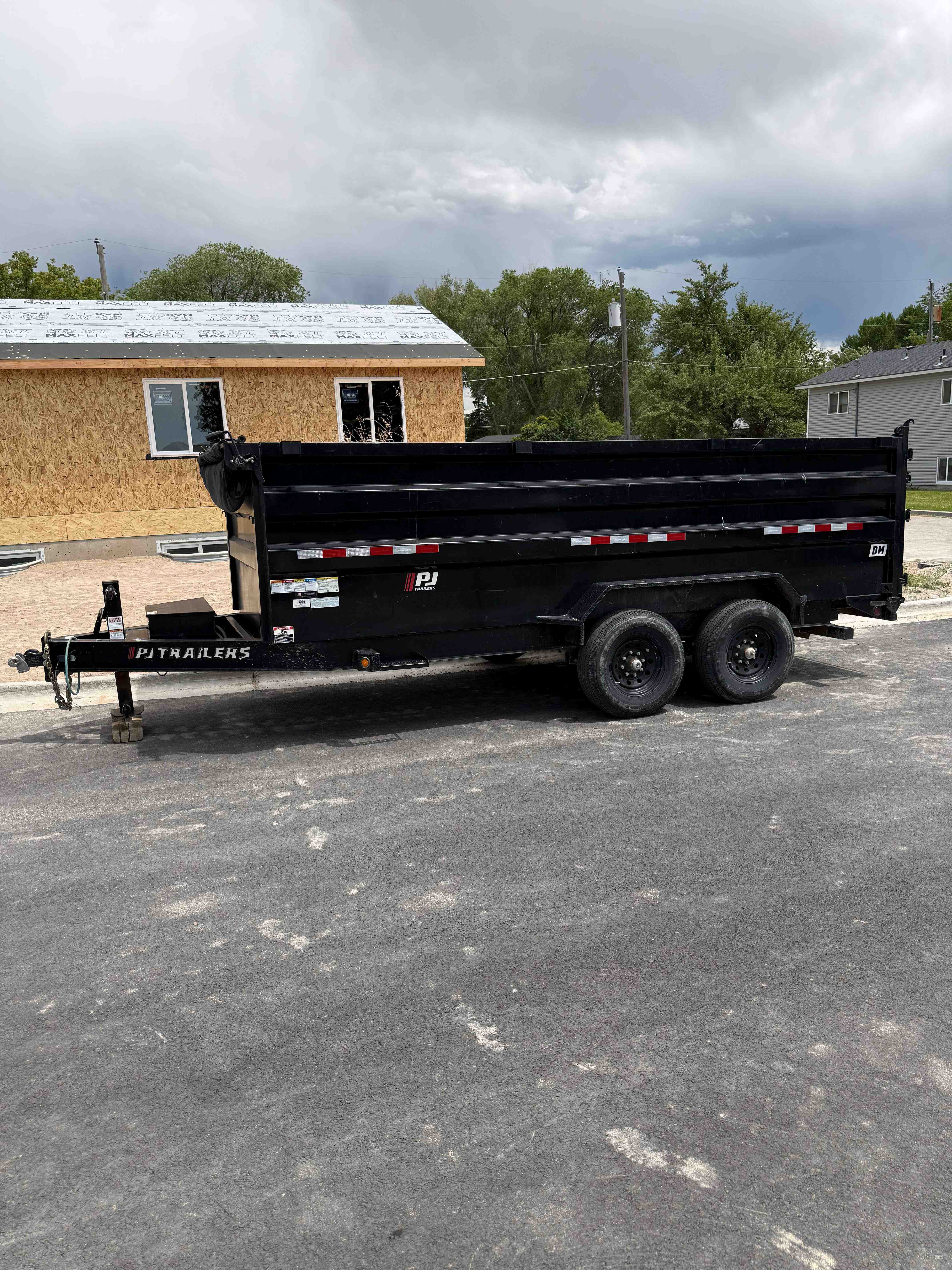 83"×16' dump trailer for rent in Pocatello, Idaho — landscaping and construction